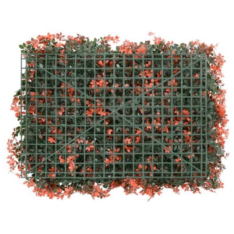   Изкуствена ограда от кленов лист 6 бр светлочервено 40x60 см