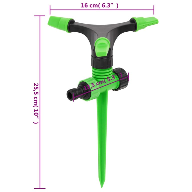 Въртящи се спринклери 4 бр зелено-черни 16x13,5x25,5 см ABS/PP