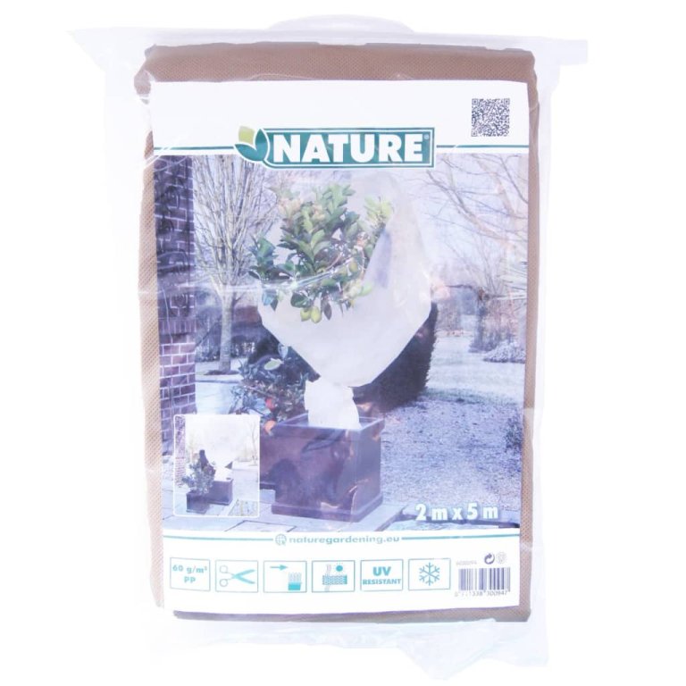 Nature Зимно покривало за растения, 60 г/м², бежово, 2x5 м