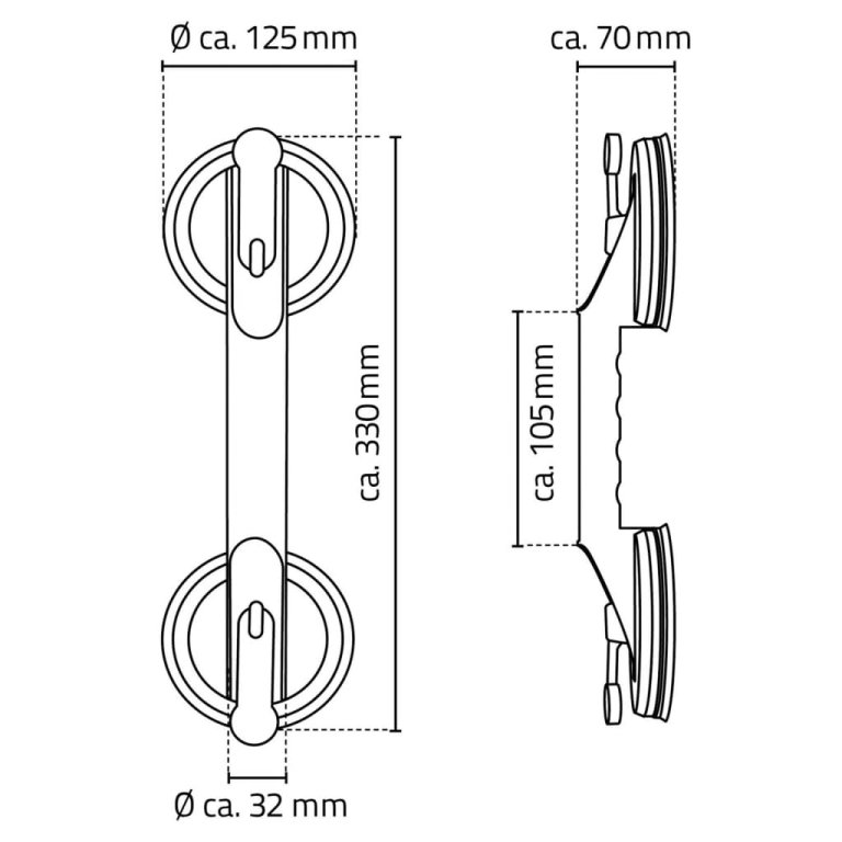 RIDDER Дръжка за баня с вендузи 12,5 см 100 кг A0150201