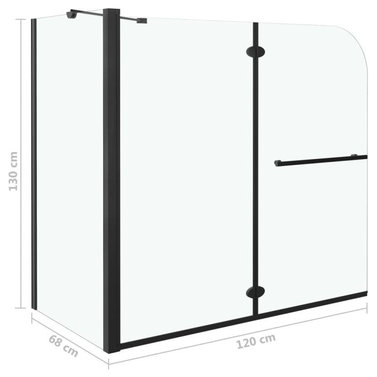 Двойно сгъваема душ кабина ESG 120x68x130 см черна