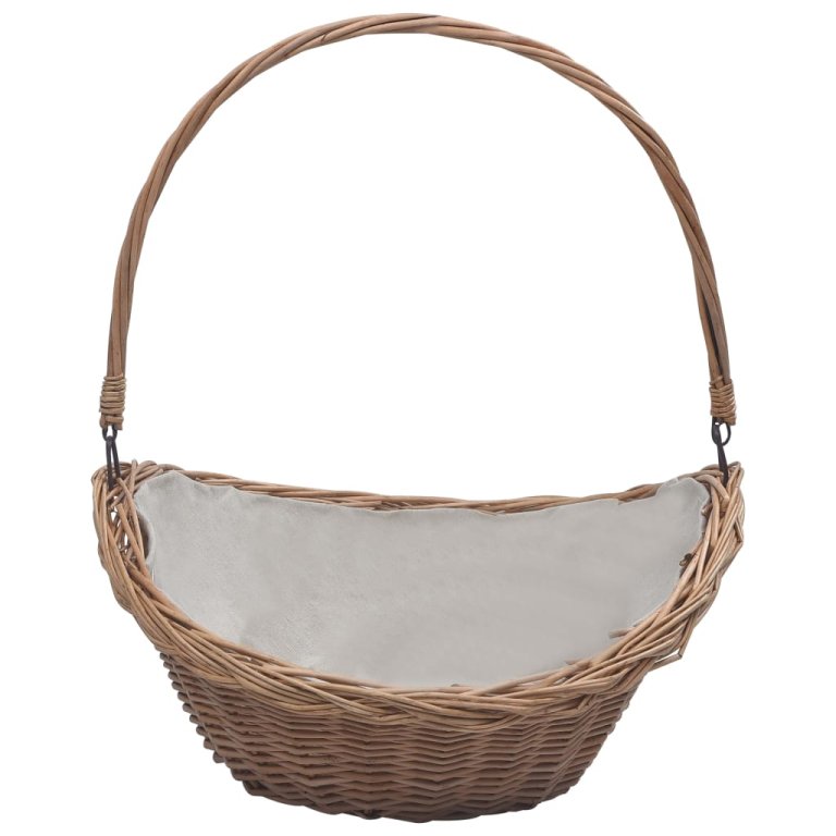 286987  Firewood Basket with Handle 57x46,5x52 cm Brown Willow