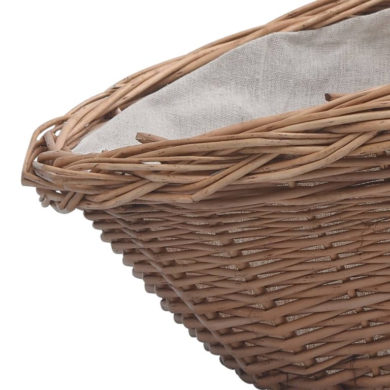 286987  Firewood Basket with Handle 57x46,5x52 cm Brown Willow