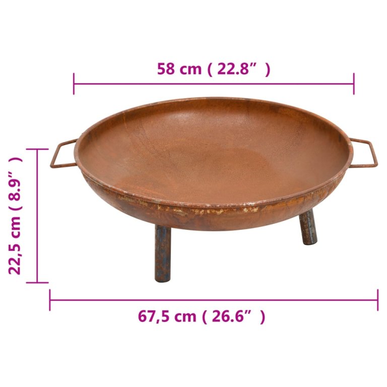 Преносимо огнище, 67,5x58x22,5 см, стомана