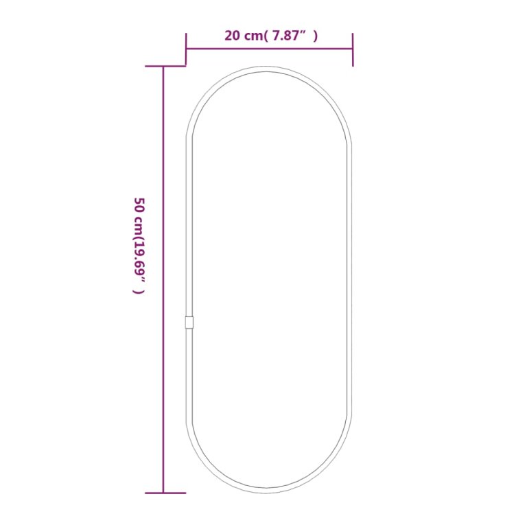 Стенно огледало сребро 50x20 см овално