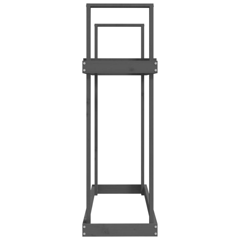 Поставка за дърва за огрев сива 110x35x108,5 масивно дърво бор
