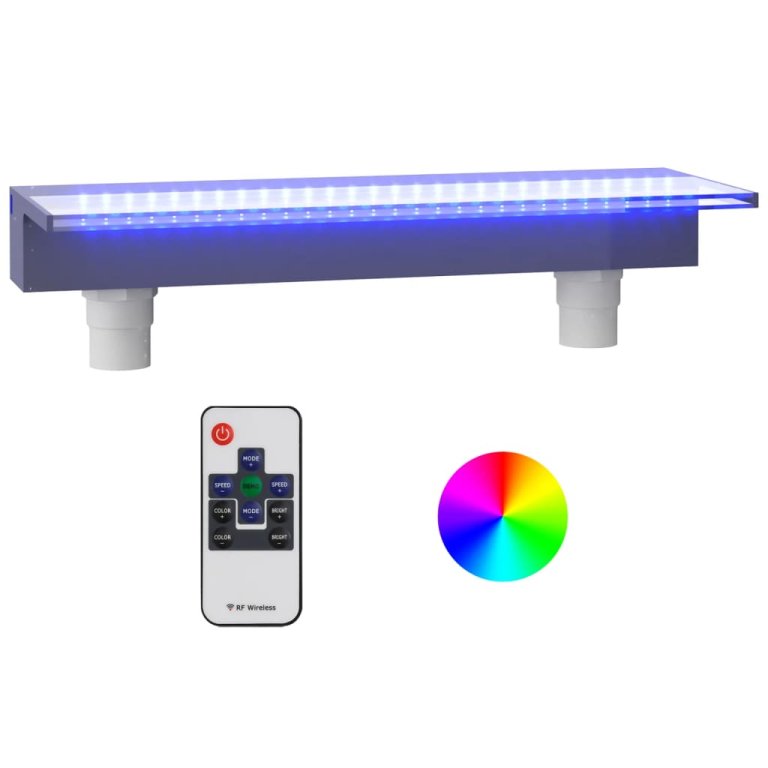 Преливник за водопад с RGB LED, акрил, 60 см