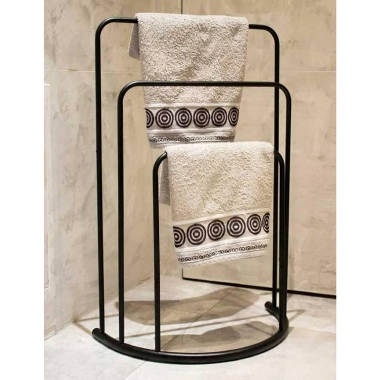 Bathroom Solutions Стояща поставка за хавлии 49,5x75 см метал черна