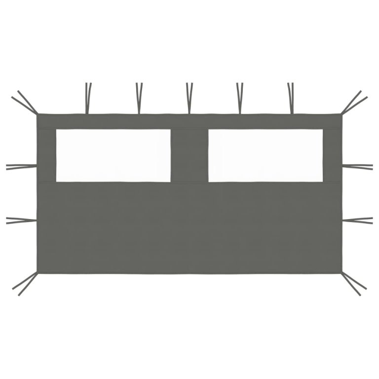 Странична стена за шатра с прозорци, 4x2 м, антрацит