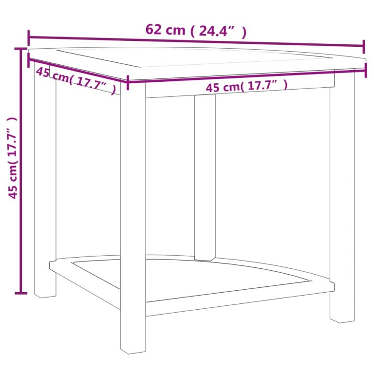 Помощна маса за баня 45x45x45 см тиково дърво масив