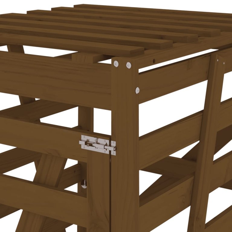 Контейнер за съхранение на кош меденокафяв 84x90x128,5 см бор