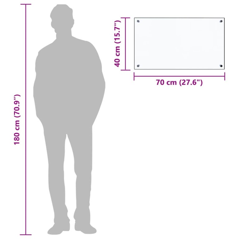 Кухненски гръб, прозрачен, 70х40 см, закалено стъкло
