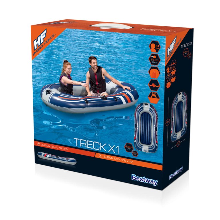 Bestway Hydro-Force Надуваема лодка Treck X1, 228x121 см, 61064