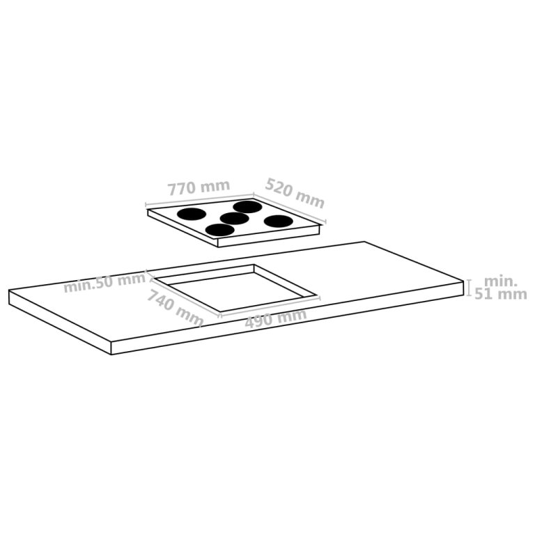 Керамичен плот с 5 котлона, сензорен контрол, 77 см, 8500 W
