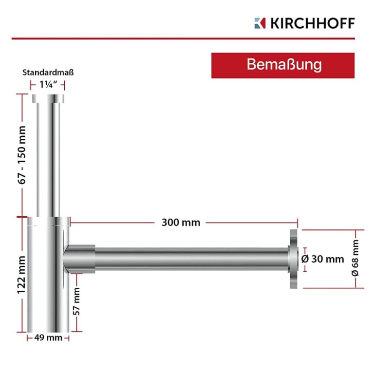 SCHÜTTE Дизайнерски сифон тип бутилка, хром