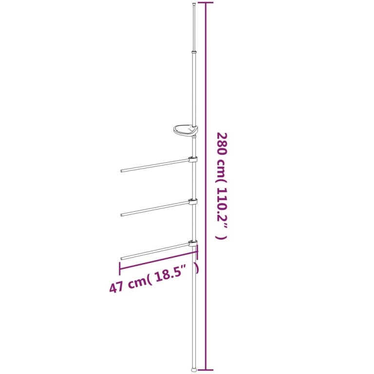 Закачалка за кърпи 47x280 см алуминий