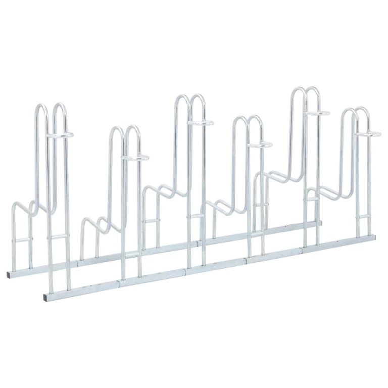 Стойка за 6 велосипеда подова свободностоящ поцинкована стомана