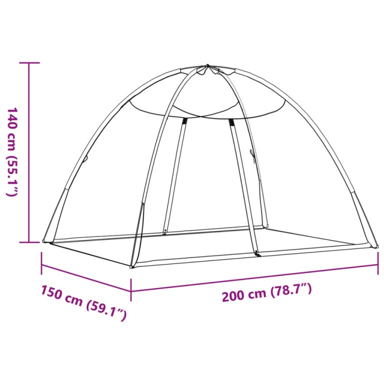 Мрежа против комари Монголия с врати 220 черна 200x150x140 см