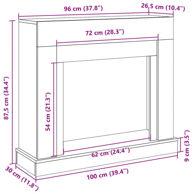 Облицовка за камина сонома дъб 100x30x87,5 см инженерно дърво